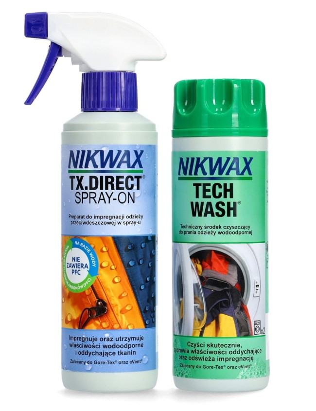 Zestaw do odzieży wodoodpornej Nikwax Twin: Tech Wash + Zestaw do odzieży wodoodpornej Nikwax Twin: Tech Wash +