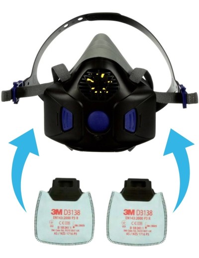 Masca de praf cu filtru din carbon activ 3M D3138 Secure Click