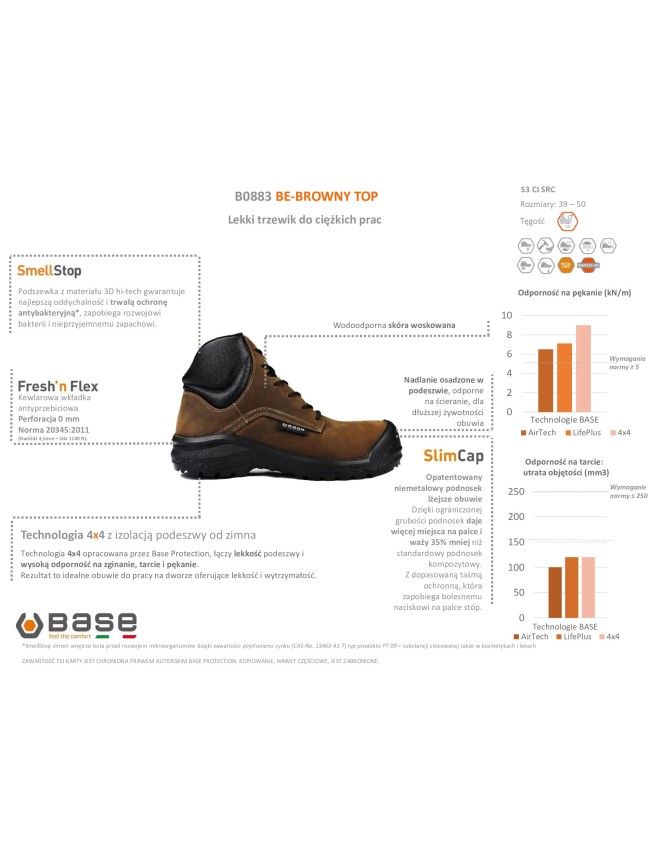 Buty robocze wysokie Base Be Browny Top S3 Buty robocze wysokie Base Be Browny Top S3