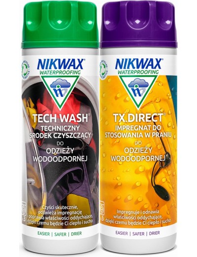 Kit de spalare si ingrijire a hainelor Nikwax Tech Wash si TX