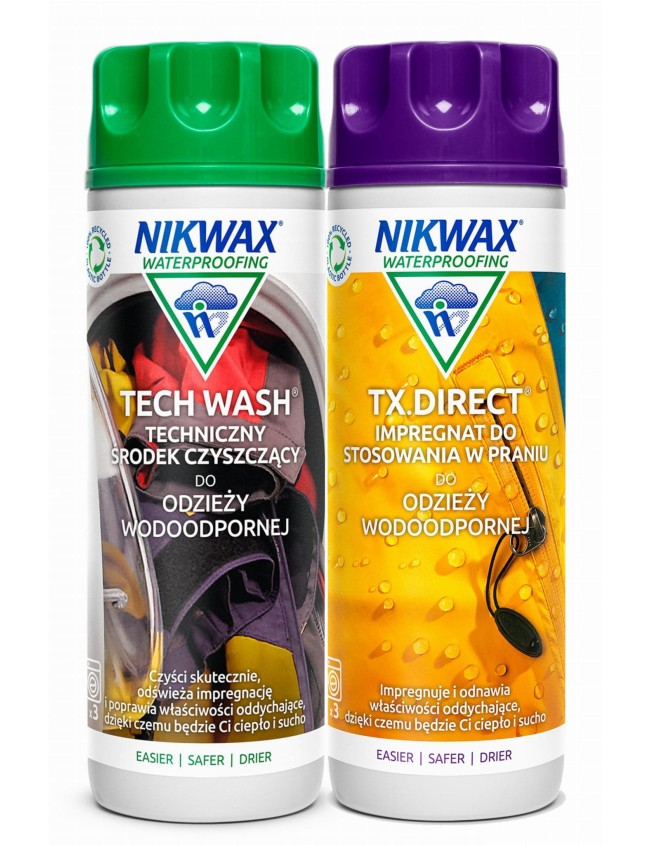 Zestaw do pielęgnacji odzieży Nikwax Tech Wash i TX Direct Zestaw do pielęgnacji odzieży Nikwax Tech Wash i TX Direct