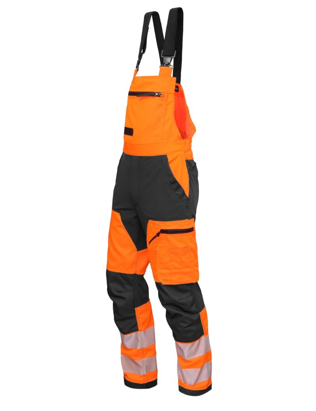 Spodnie robocze ogrodniczki odblaskowe Bosafety Mashup Spodnie robocze ogrodniczki odblaskowe Bosafety Mashup