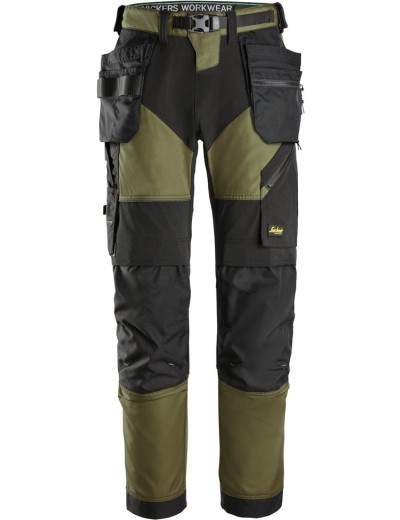 Pantaloni de lucru Snickers FlexiWork + 6902 cu buzunare tip toc