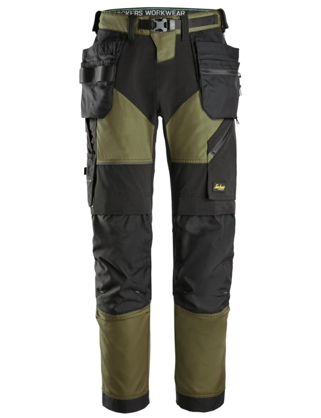 Pantaloni de lucru Snickers FlexiWork + 6902 cu buzunare tip toc
