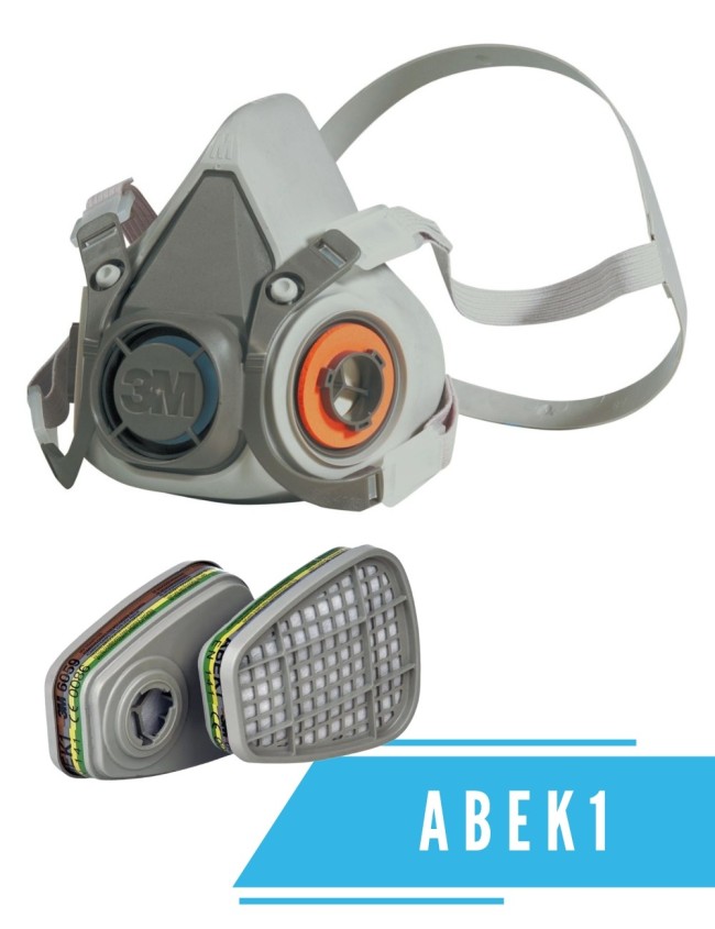 Półmaska 3M z filtrami 3M 6059 ABEK1 Półmaska 3M z filtrami 3M 6059 ABEK1