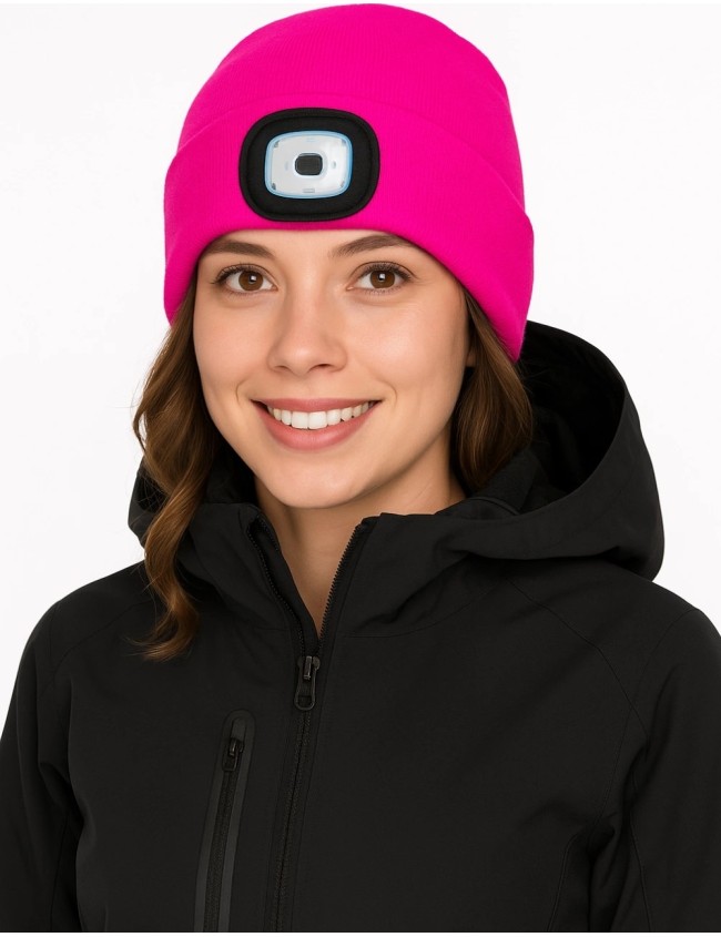 Caciula de iarna pentru femei cu lumina LED